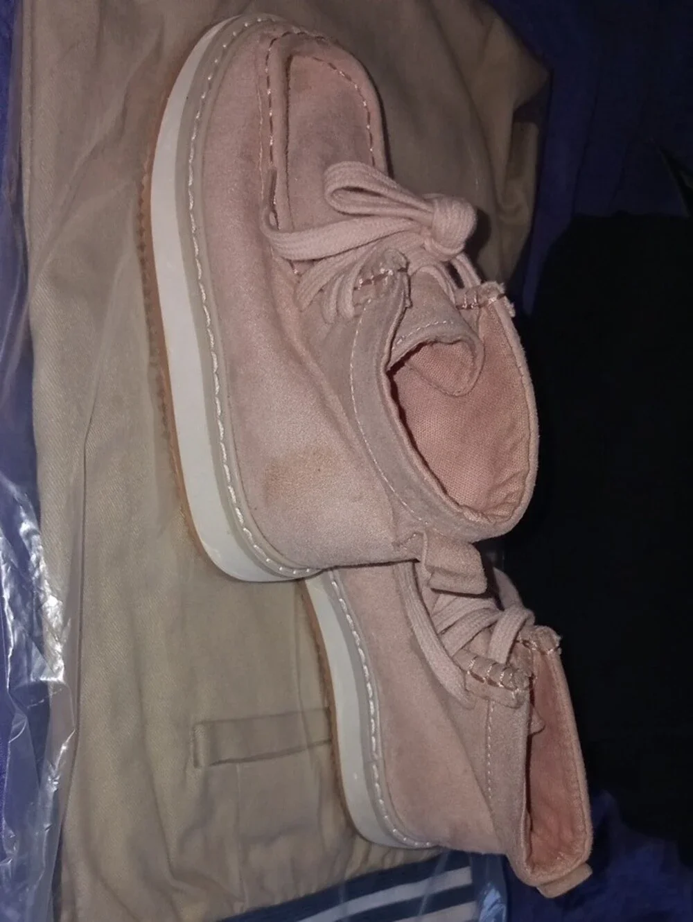 GAP Kids Pink Lace-Up Suede Moccasin Sneakers